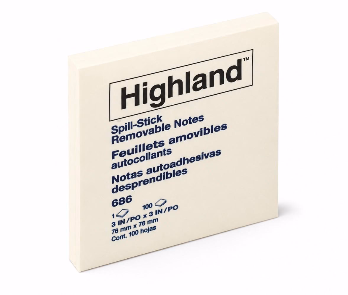 Nota Adhesiva Highland 6539 Amarillo 3,5×4,7cm 100hjs Post-It 3M