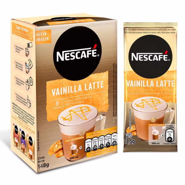 Nescafe Latte Vainilla Nestle X 8 Unid